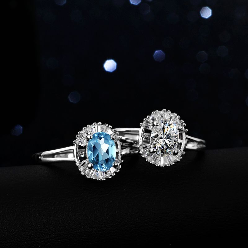 Tancise Luxury Moissanite D Color 1 karátový oválný Sterling Silver Solitaire Svatební zásnubní prsten pro ženu dárek_voghion.com
