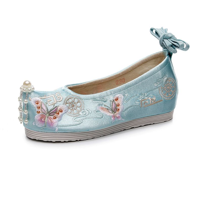 Damenschuhe Frühling und Sommer im neuen Stil antike Hanfu-Schuhe erhöhte Schuhe bestickte Damenschuhe Perlenkostüm-Schuhe_voghion.com