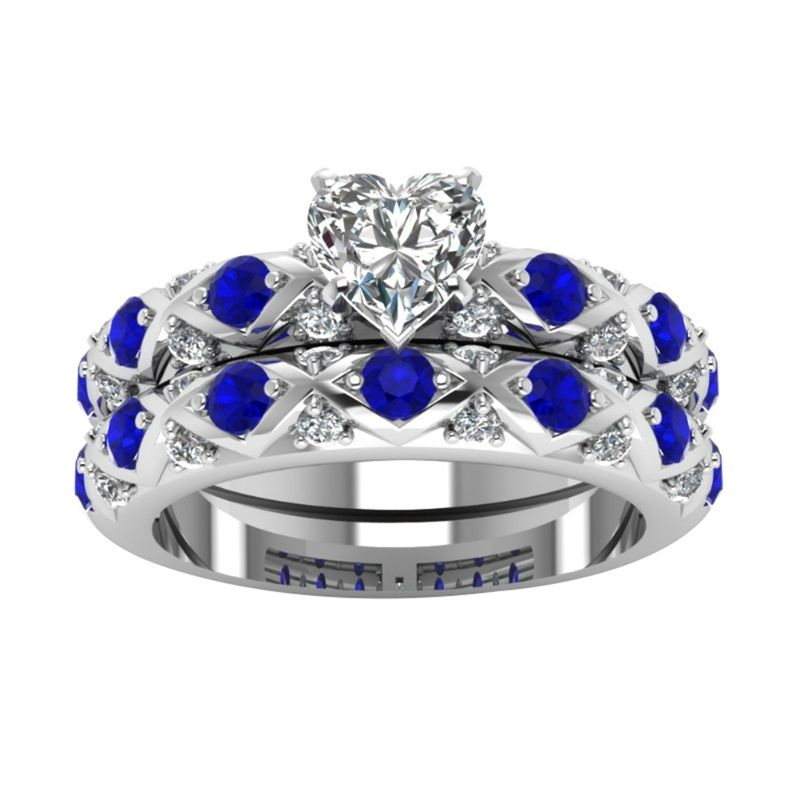 Yamaler Anello da donna con zirconi cubici a forma di cuore con rombo, regalo di gioielli di fidanzamento e matrimonio_voghion.com