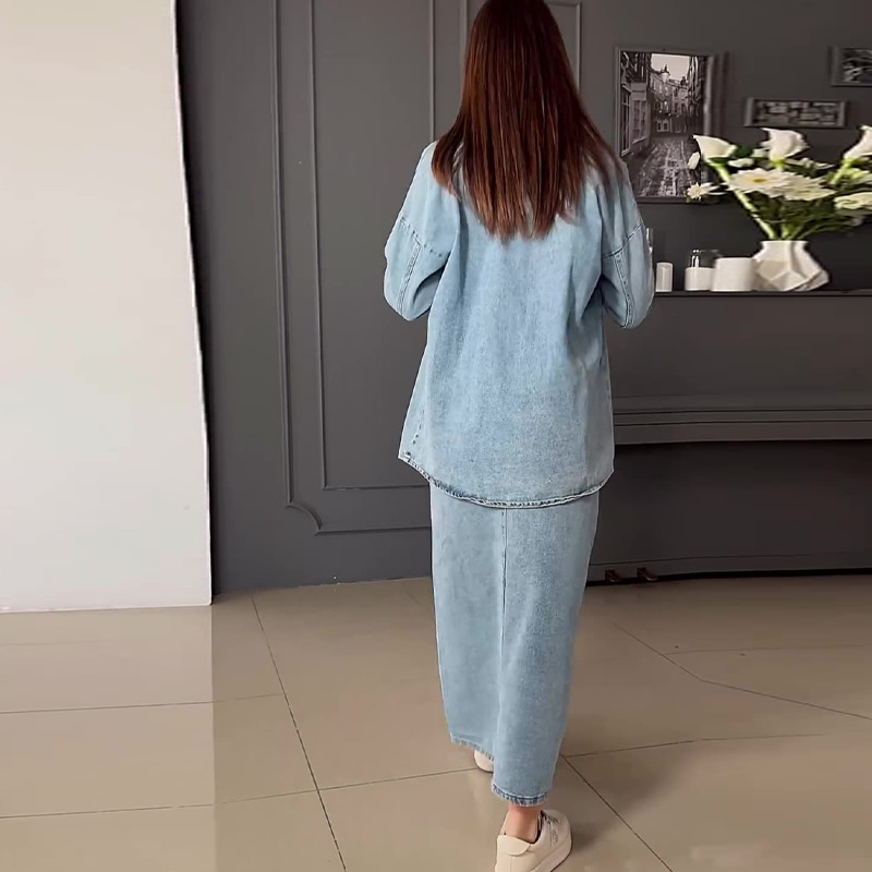 Ženska oblačila Moda Obrabljeni oprani ležerni jeans topi in krila Obleke_voghion.com