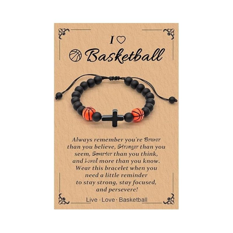Men's Sports Bracelet - Black Matte Stone & Red Tiger Eye Beads (Adjustable, Gift Ready)_voghion.com