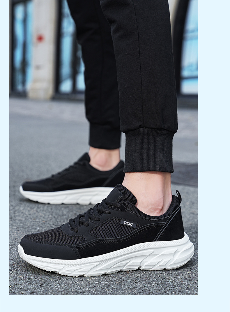 Man Work Shoes Casual Shoes Walking Shoes Sneakers Rubber Sole Mesh Arch Support Cushioned Sneakers Footgear_voghion.com