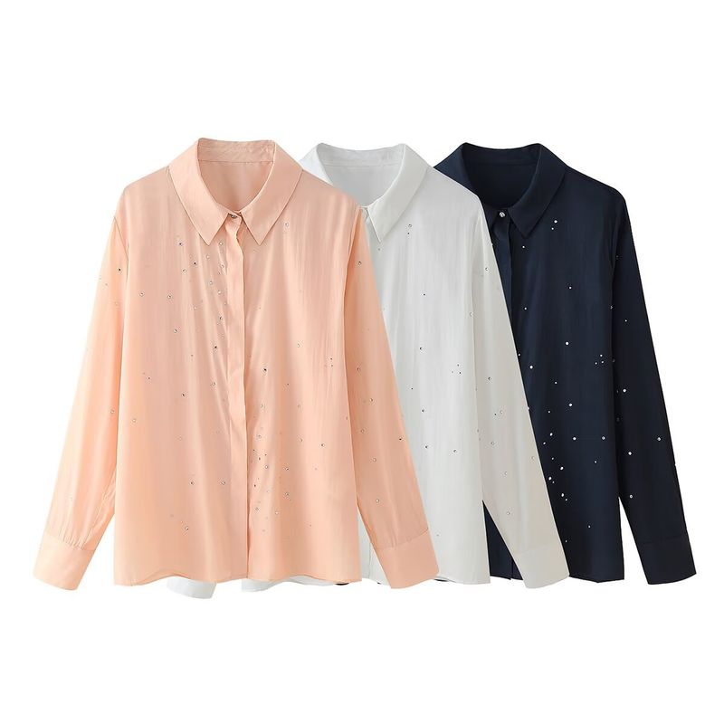 Abbigliamento donna autunno e inverno 2024 nuova moda di strada gioielli ricamo camicia a maniche lunghe_voghion.com