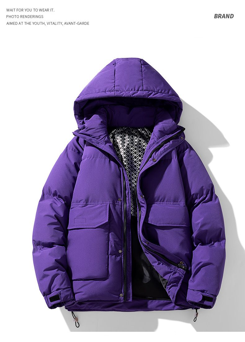 Men's Oversized Workwear Down Jacket - 900 Fill Power White Duck Feather, Plus Size Winter Coat For Big & Tall, Hooded_voghion.com