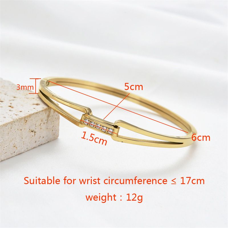 Bangles Titanium Staal Mode Niche Armband Holle Diamant Ontwerp Roestvrij_voghion.com