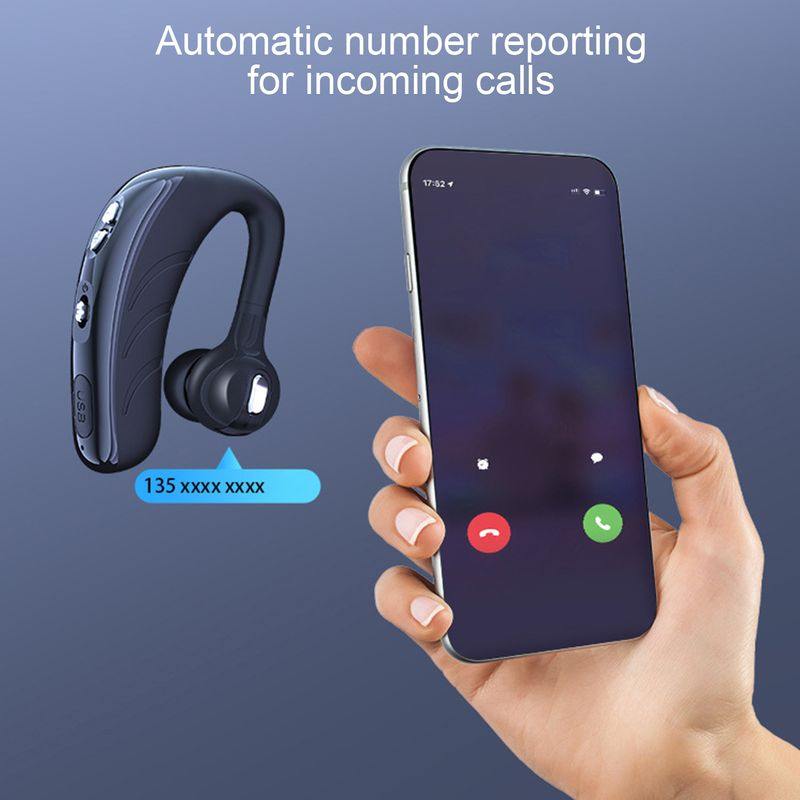 P13 Bluetooth compatibile 5.0 Auricolare Riduzione del rumore Mini gancio per l'orecchio Cuffie wireless per le imprese_voghion.com