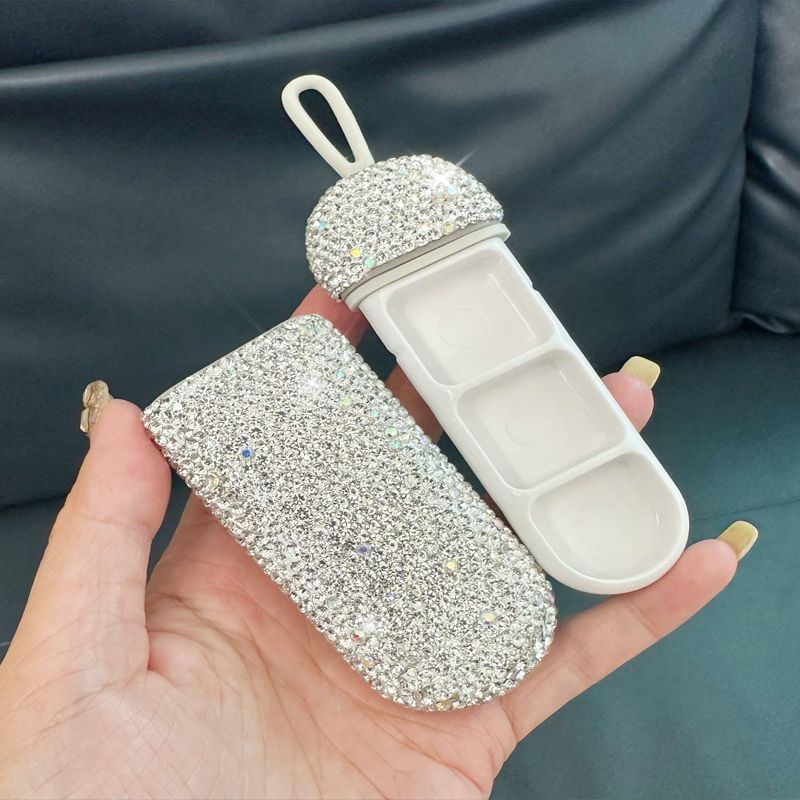 Stylish Diamond-Patterned Mini Pill Case – Waterproof & Portable Medicine Storage Container For Travel, Home & Outdoor (Assorted Colors)_voghion.com
