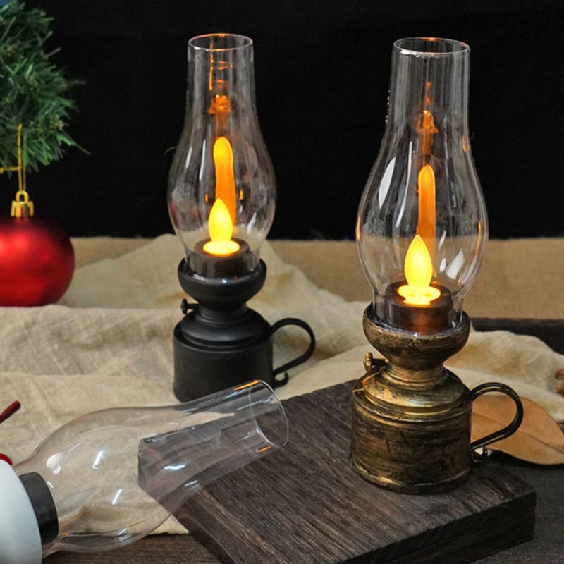 Lampada a cherosene LED Simulazione di luce elettronica Nostalgica Piccola decorazione portacandele atmosfera creativa_voghion.com
