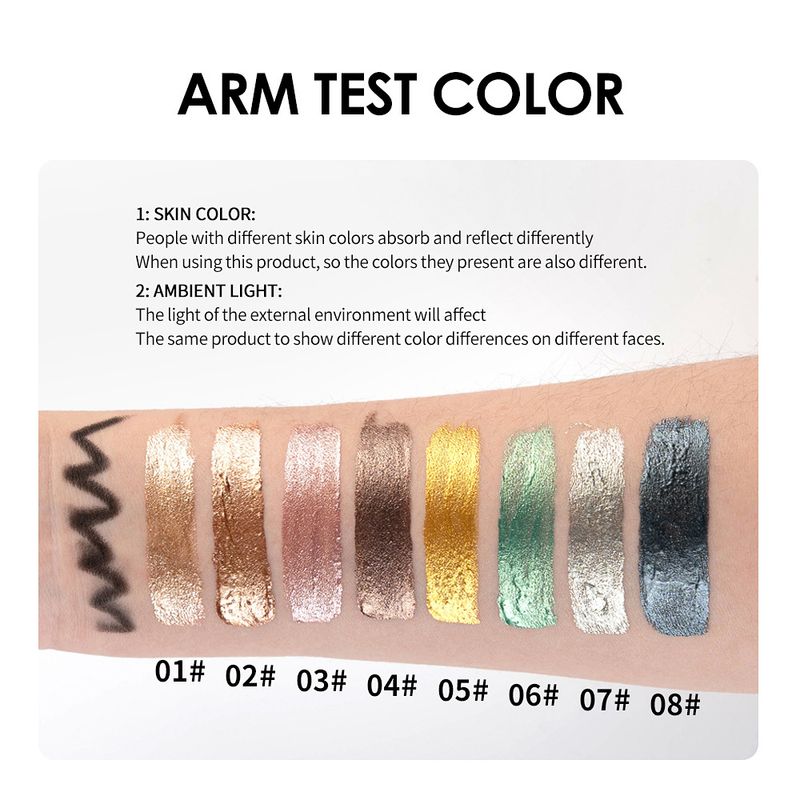 Ombretto e eyeliner combinati, ombretto glitterato perlato, due in uno, doppia punta, facile da colorare, eyeliner nero freddo, trucco combinato_voghion.com