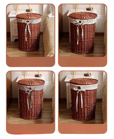 Rattan Weide gewebt Schmutzkorb Chun Jia Home Kleidung Aufbewahrungskorb Spielzeug Organizer Box_voghion.com