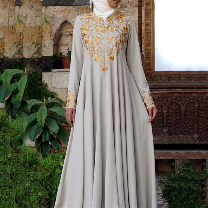 Muslim Abaya Islamic Clothing For Women Dubai Kaftan Robe Dress Turkish Abaya Printed Robes Long Dress Elbise Traditional Cloth_voghion.com