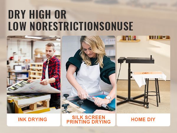 Pro Flash Dryer 18x18 inch, Upgrade 2000W Flash Dryer for Screen Printing Machine, 0-750°F Temperature Control, with Height Adjustable Stand, 360° Rot_voghion.com