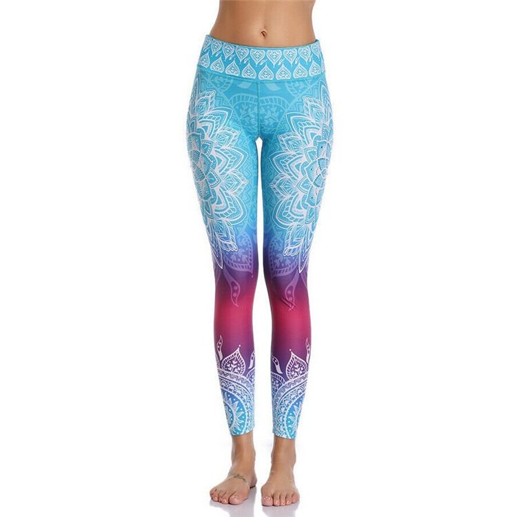 Ženske potiskane fitnes tekaške športne hlače Ozke joga hlače Leggings_voghion.com