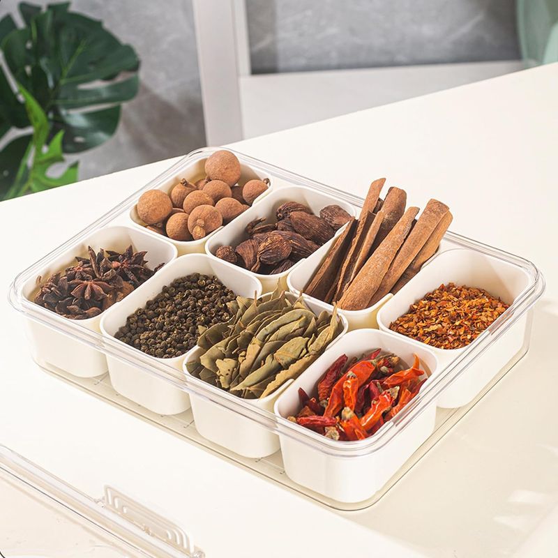 Contenitore per snack a 4 griglie/8 griglie, tagliere portatile da viaggio per salumi con coperchio, contenitore per alimenti in frigorifero, organizer per snack_voghion.com