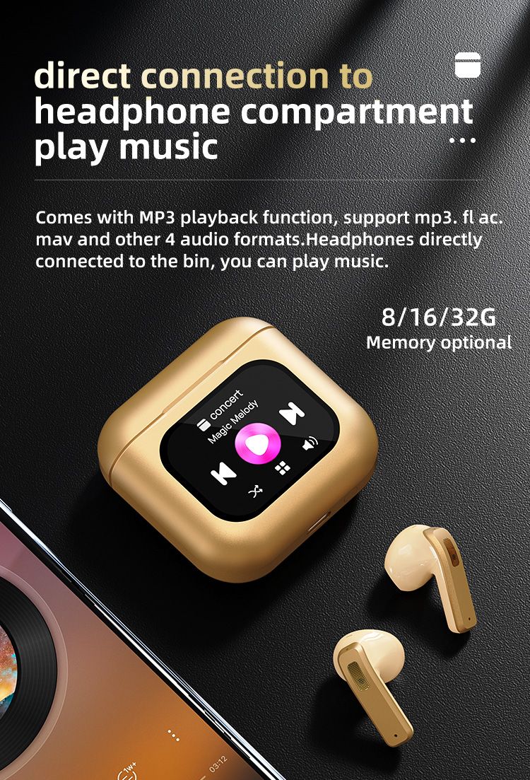 Music Festival K1 Smart Bluetooth-Ohrhörer, kabellos, EMC-Anrufgeräuschunterdrückungsfunktion, LCD-Ohrhörer für Apple-Kopfhörer_voghion.com