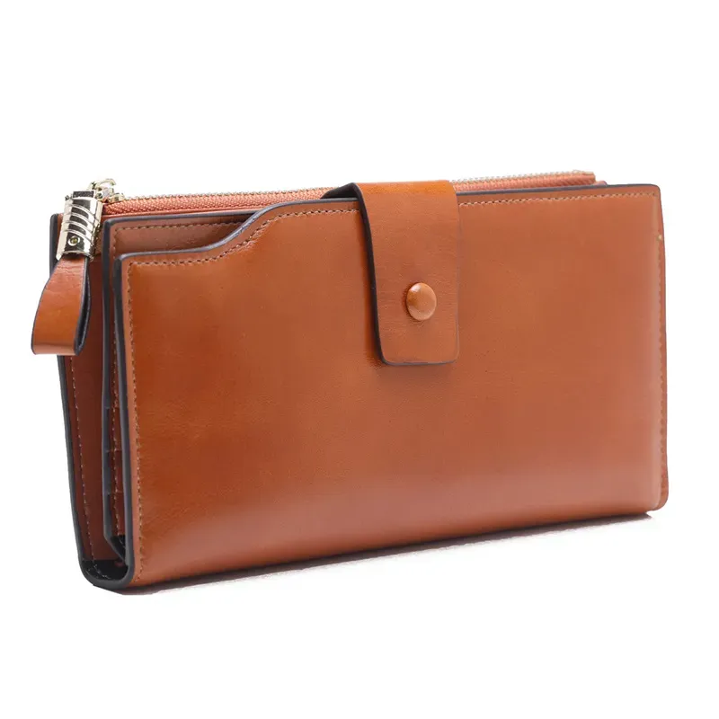 HBP 21 Mode Frauen Organizer Lange Brieftasche Kupplung Geldbörse Echtes Echtes Leder Weiche RFID Brieftaschen_voghion.com