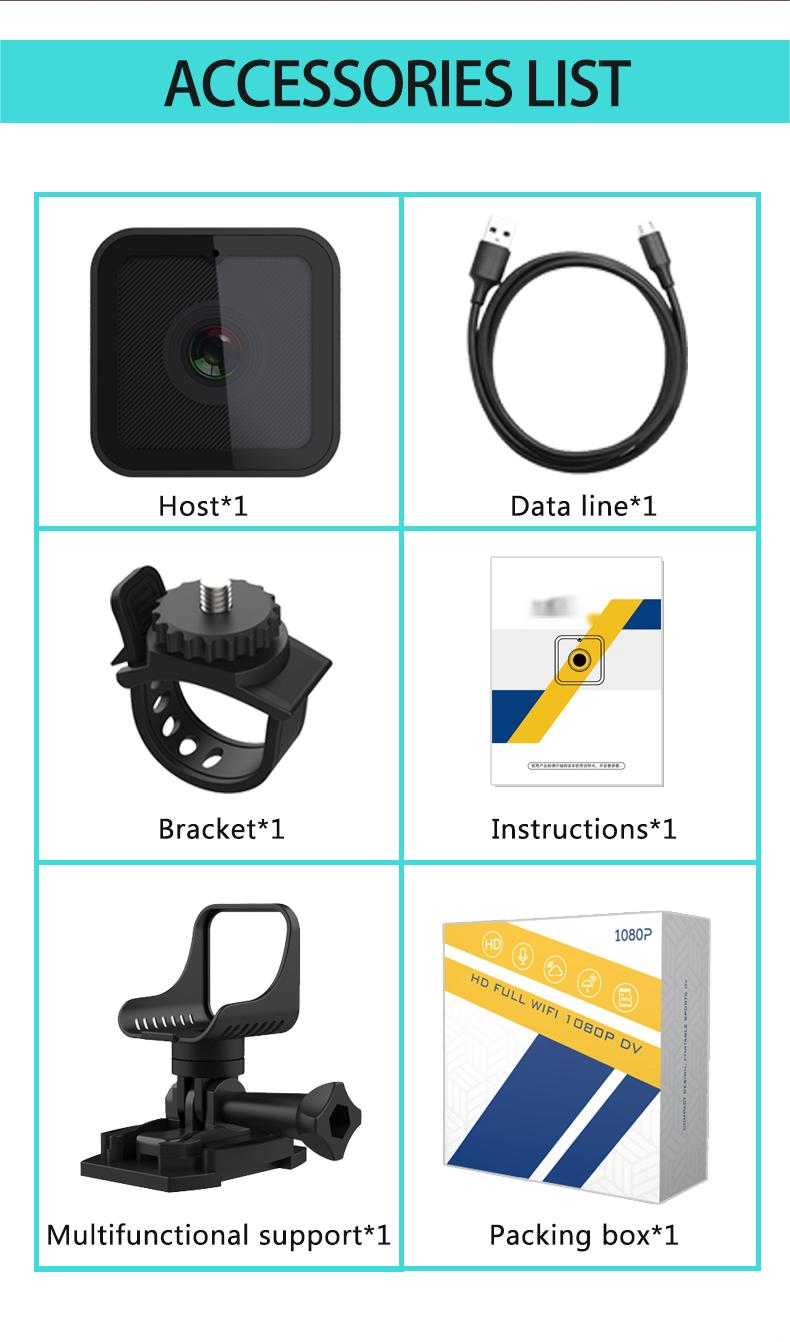 CS03 Full HD 1080P WiFi Camera Draagbare Onderwater Waterdichte Sport Camcorder Outdoor Video-opname Camera Met Ingebouwde Microfoon_voghion.com