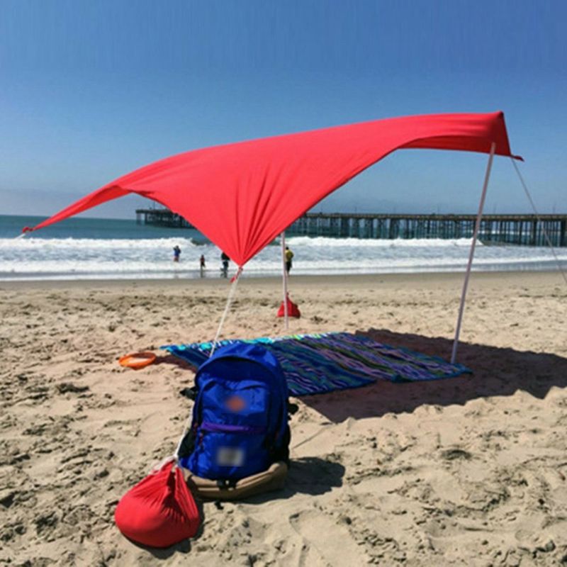 Draagbare zonneschermtent met zandzak UV-Lycra Grote familieluifel voor buitenvissen, kamperen, strandzonneschermluifelset_voghion.com