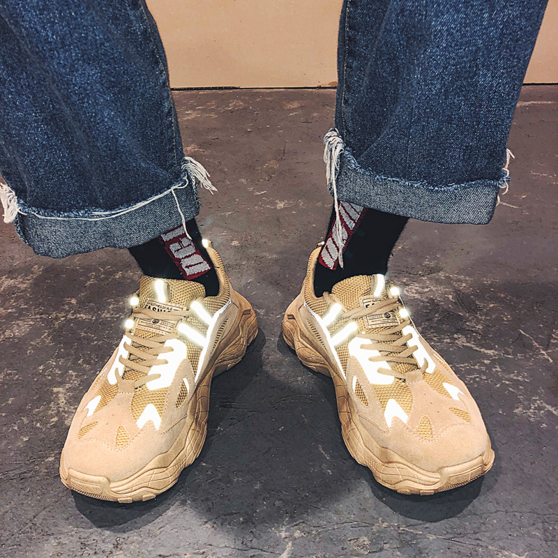Scarpe casual da uomo per studenti, stile coreano, primavera e autunno 2025, con sneakers riflettenti ING Trend e papà_voghion.com