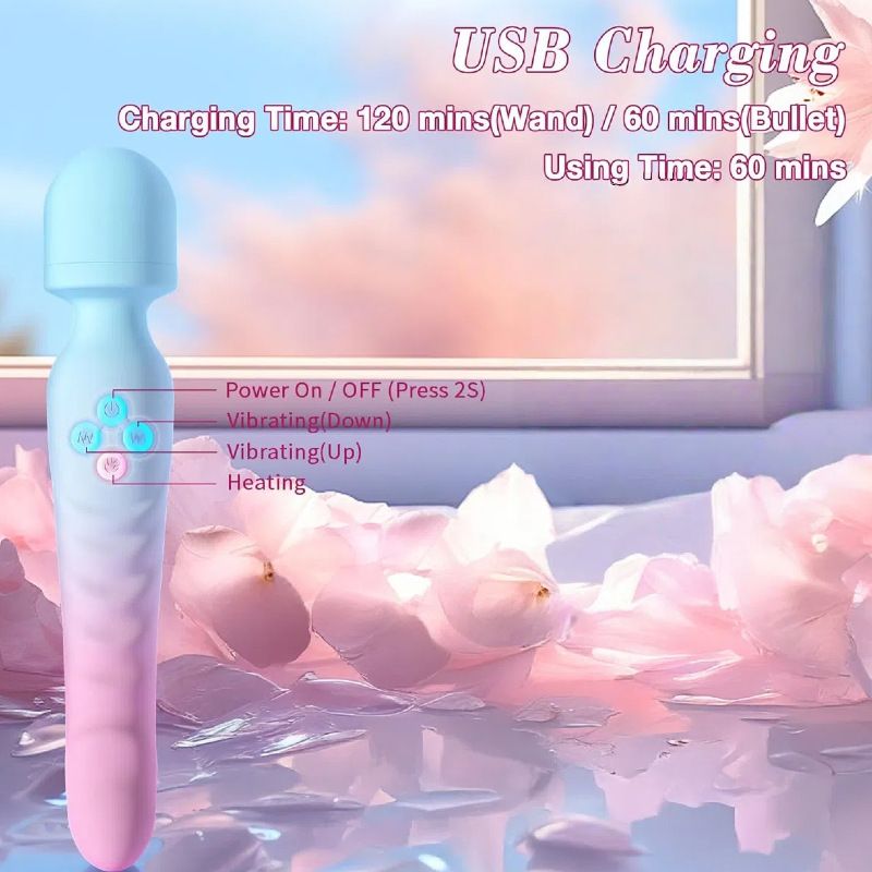 Dual-Head Vibrator für Frauen Produkte für Erwachsene Vibrierende Heizung Massagegerät Sofortiger Orgasmus AV Stick Sexspielzeug_voghion.com