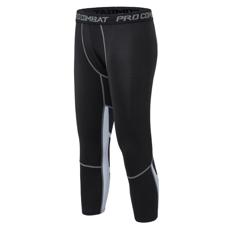 Herren-Sportleggings, lange, atmungsaktive, schnell trocknende Fünf-Punkt-Shorts, Outdoor-Basketball, Laufen, Fitness, Sieben-Punkt-Leggings, Kompressionshose_voghion.com