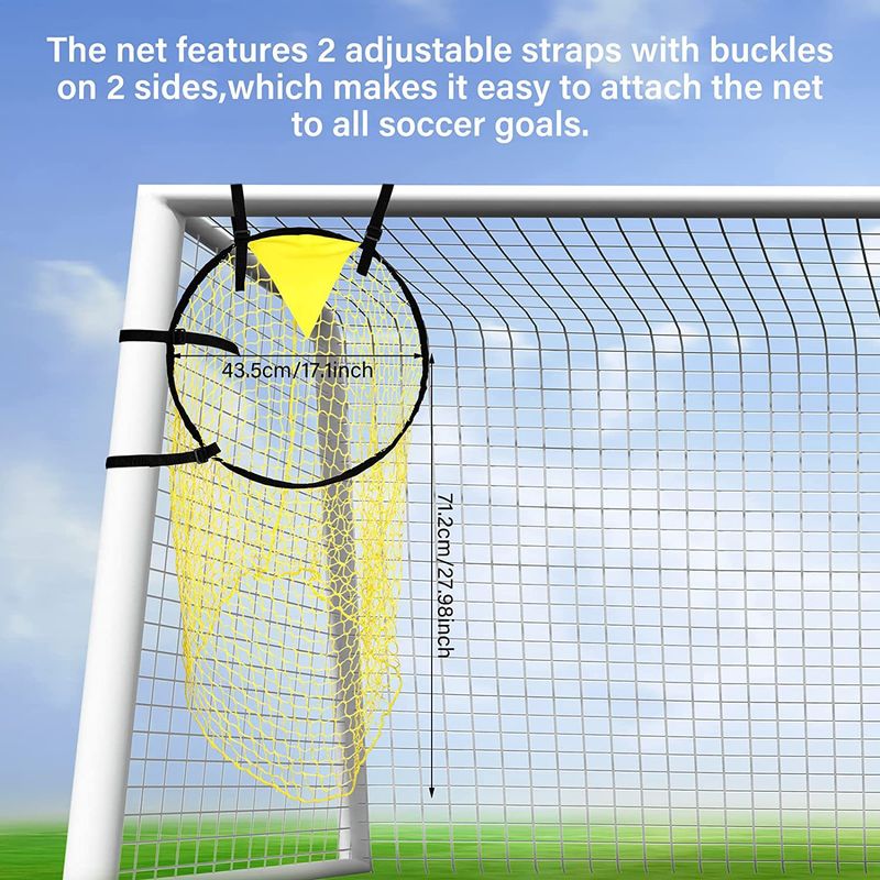 Rete da calcio per sport all'aria aperta Rete da calcio gialla Set da calcio Attrezzatura per allenamento di tiro di precisione_voghion.com