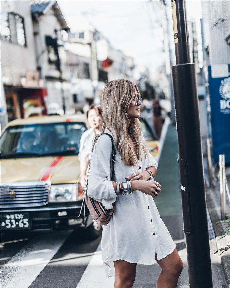Copricostume da spiaggia in cotone e bambù per donna – Protezione solare elegante in stile camicia per donna_voghion.com