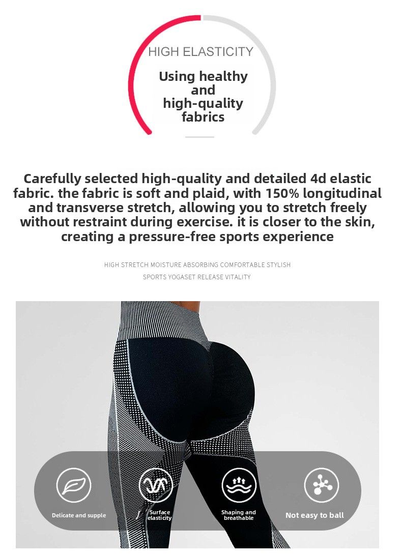 Seamless New High-Waist Tummy Control Butt-Lifting Fitness Leggings Quick-Dry Running Sports Cycling Striped Color-Block_voghion.com