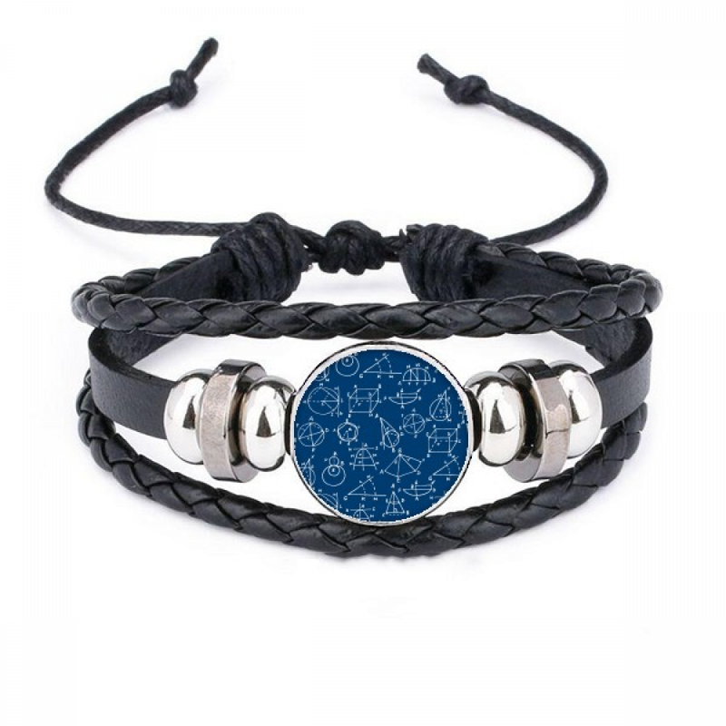 Braccialetto in pelle intrecciata con motivo geometrico, matematico e scientifico, con angoli_voghion.com