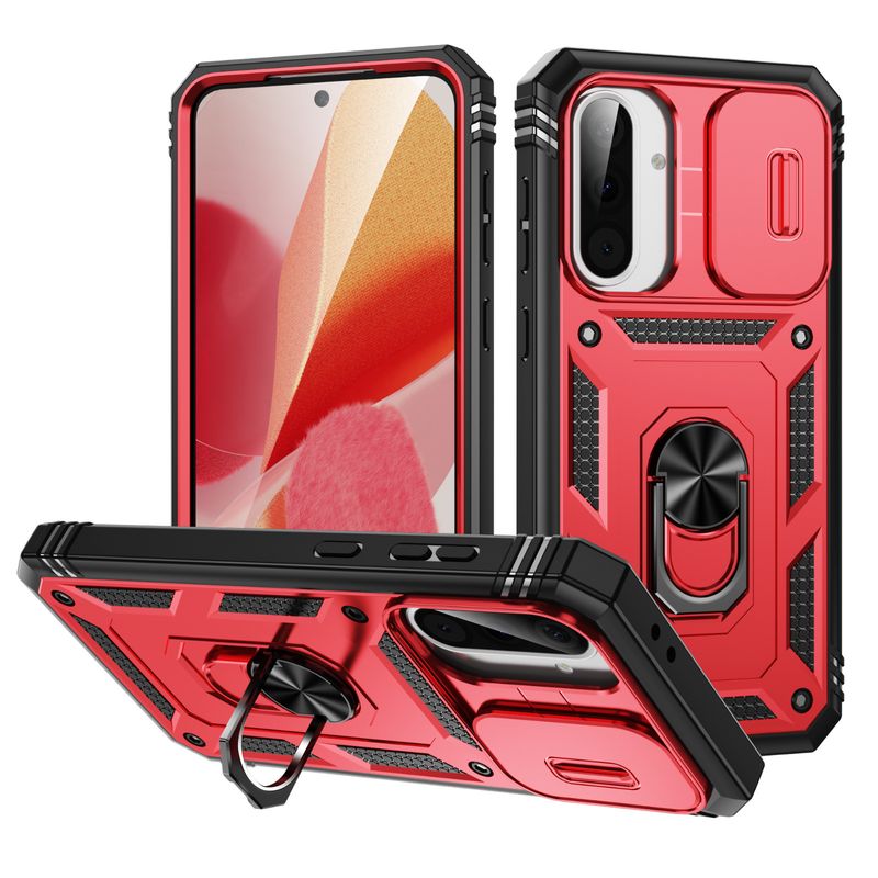 Case For Samsung Galaxy A56 A36 5G Build In 360° Slide Camera Rotating Ring Kickstand Military Grade Protective Cover_voghion.com
