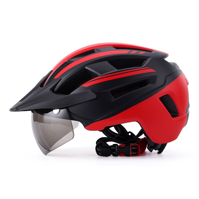 Mountainbikehelm Vëloshelm Männer a Fraen Magnéitesch Brëll mat Rand Vëloshelm_voghion.com