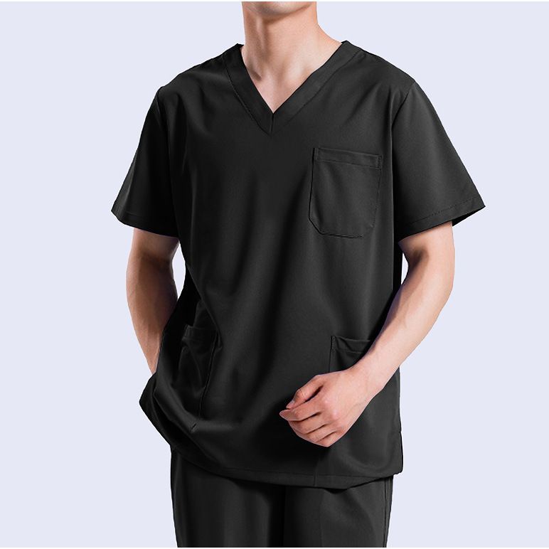 Geeignet für alle Jahreszeiten 2024 Neues einfarbiges Herren-T-Shirt mit V-Ausschnitt und Tasche_voghion.com