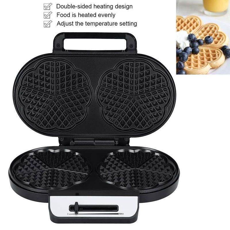 EU Zwei-Scheiben Herz Sandwich Maker - Doppel Platte Elektrische Waffeleisen Frühstück_voghion.com