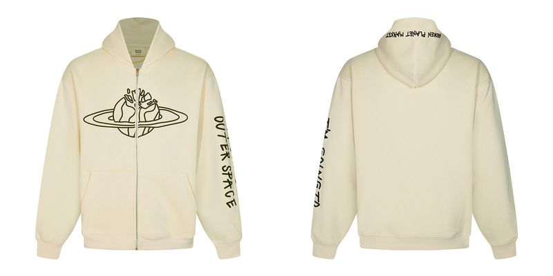 Felpa casual allentata High Street con cappuccio con stampa a sbuffo con lettera di marca alla moda foderata in pile_voghion.com