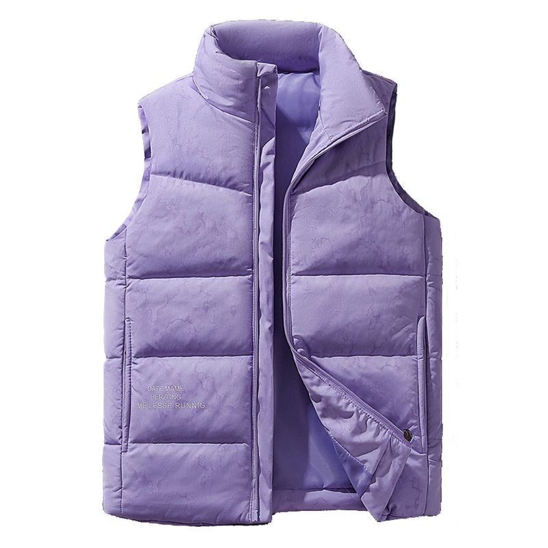 Unisex Quilted Puffer Vest – Lightweight Winter Sleeveless Jacket With Stand Collar (M-8XL)_voghion.com
