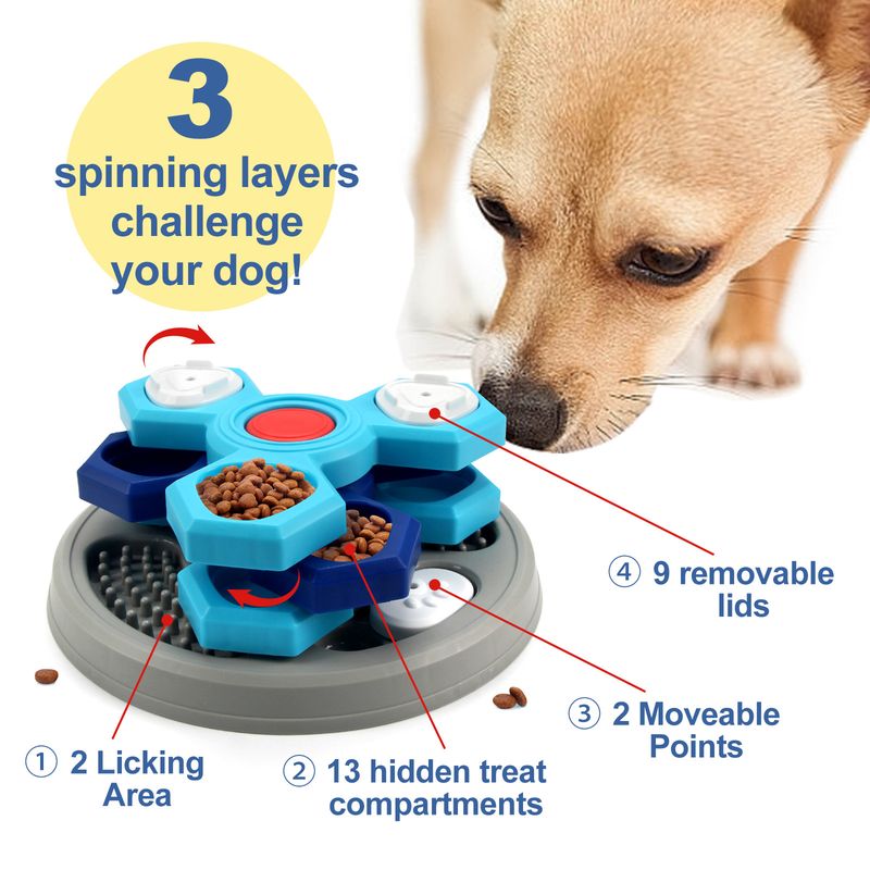 New Style Pet Bowl Dog Intelligence Training Boredom Relief Artifact Four-Layer Rotating Slow Feeder Dish_voghion.com