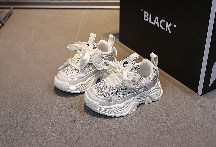 Mother & Kids Sneakers Baby Girl Princess Soft Sole Fashion Shoes Sequin Butterfly Shoes_voghion.com