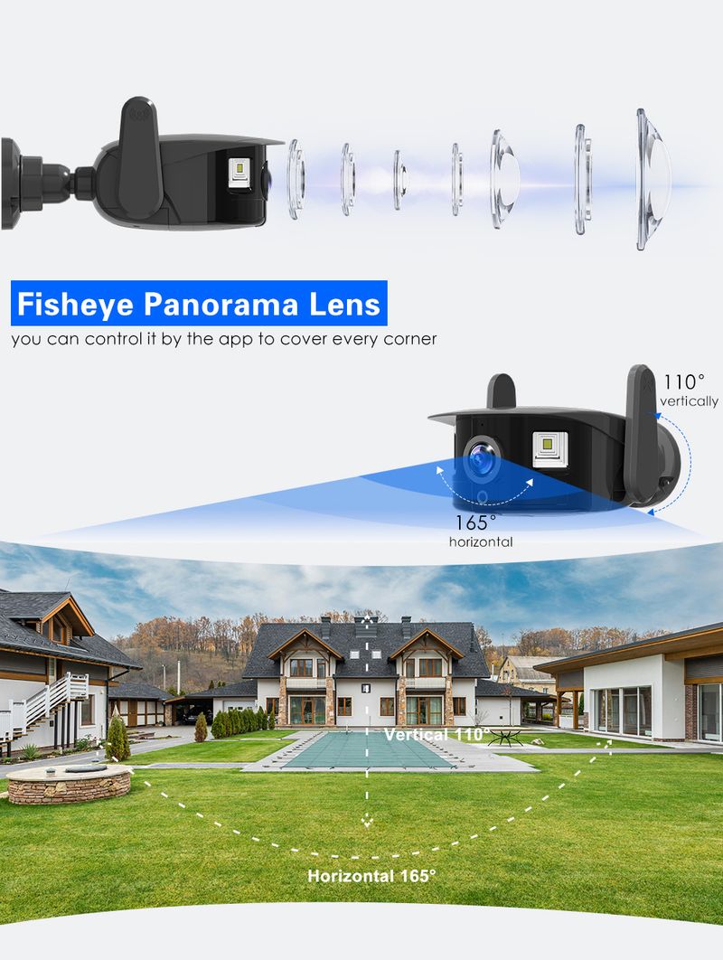 Outdoor Home WiFi Mobile Remote 3MP HD Night Vision 165 ° Wide Angle Gun Camera Monitoring_voghion.com