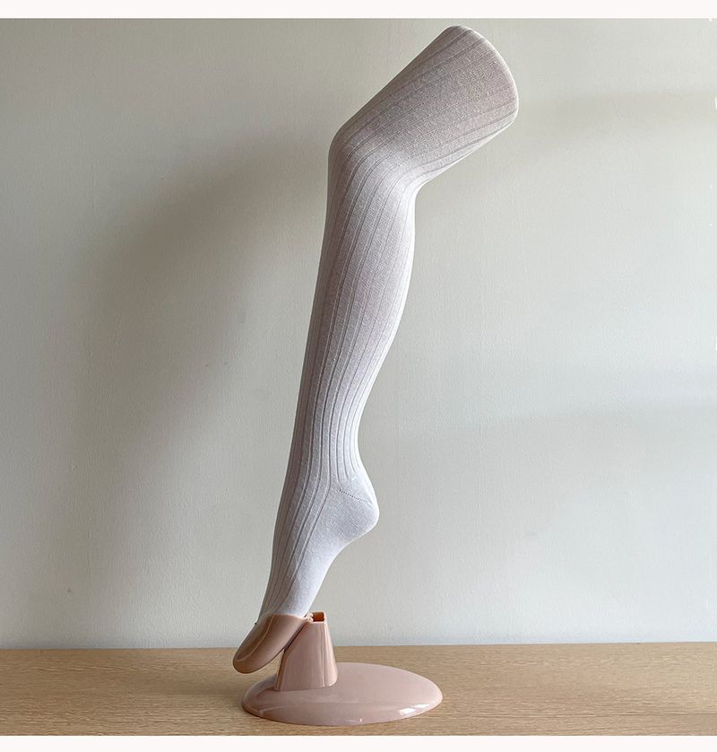 Calzini da donna Serie grigia Temperamento Grigio Righe verticali Sottili Leggermente trasparenti Collant di cotone Leggings_voghion.com