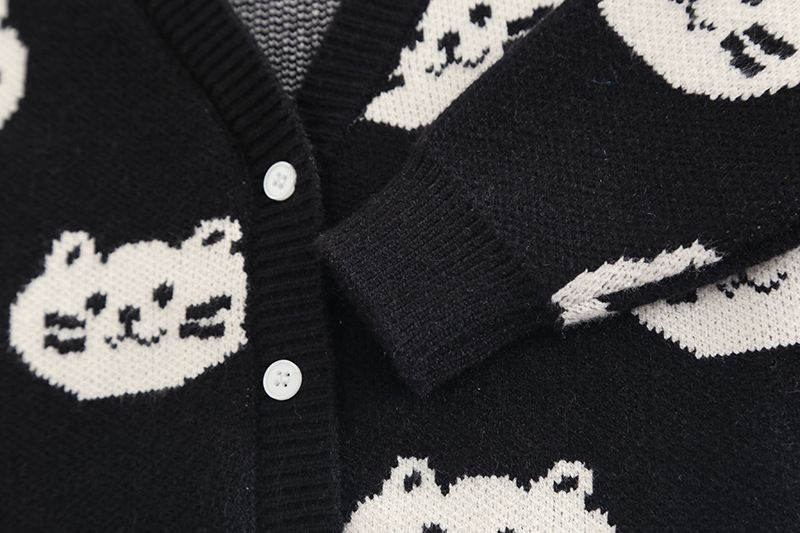 Jungen 2024 Herbst Neues Langarmhemd, Warmer Pullover, Knöchelgebundene Hose, Dreiteiliges Set der Cat Series_voghion.com