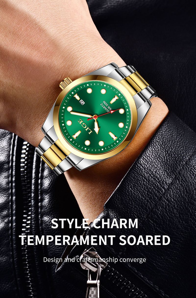 Schlanke Herrenuhr aus Edelstahl mit Datumsanzeige, wasserdichtem Quarzwerk, minimalistischem Design für den Alltag_voghion.com