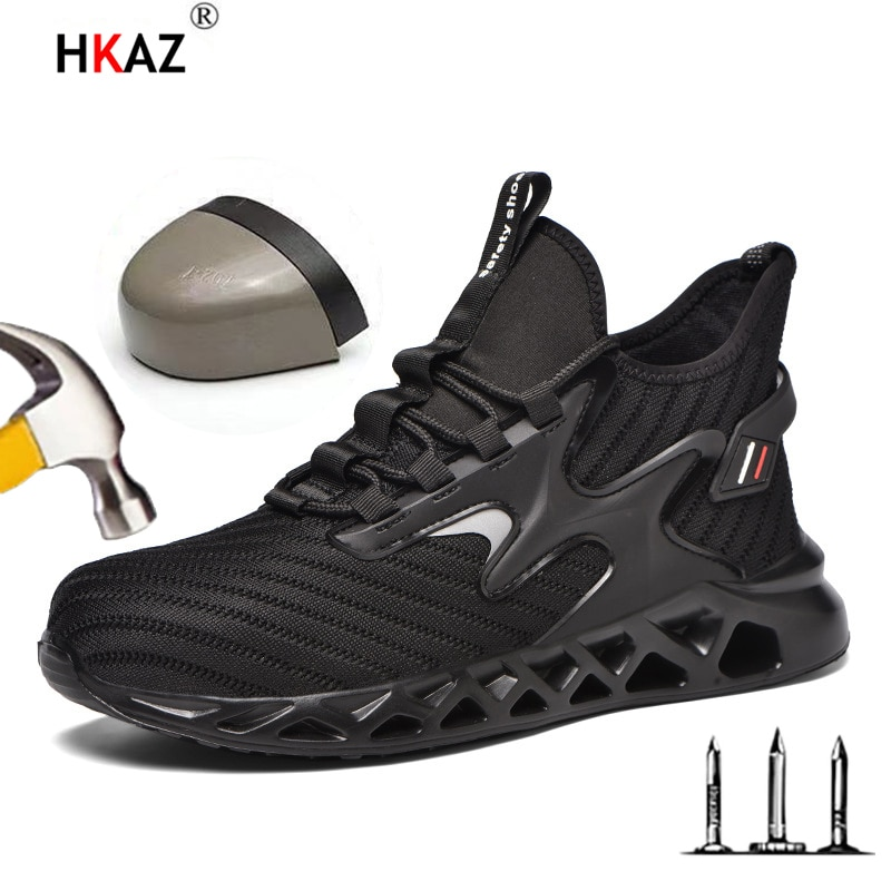 Spor Güvenlik Anti-smash İş Çelik Burunlu Botlar Anti-delinme Hafif Kaymaz Erkek Ayakkabıları Koruyucu_voghion.com