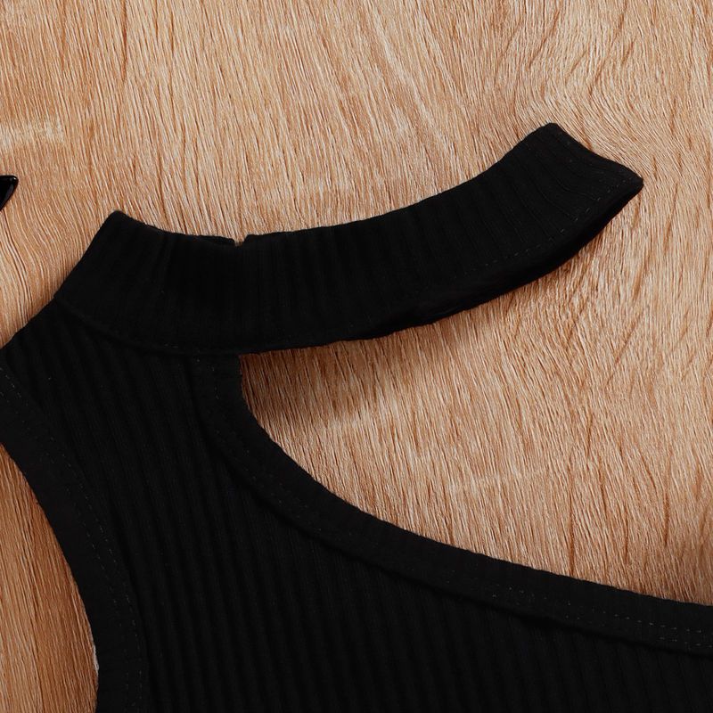 TX Abbigliamento per bambini Estate Senza Maniche Spalle Scoperte Pantaloncini Arricciati Set alla Moda per Ragazze_voghion.com