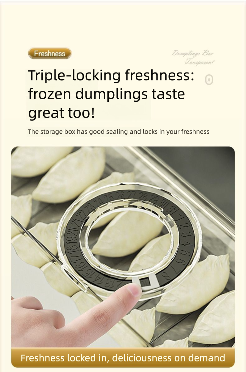 Dumpling Storage Freezer Kitchen Food Grade Timer Quick-Frozen Dumplings Wonton Refrigerator Sealed Fresh-Keeping Box_voghion.com
