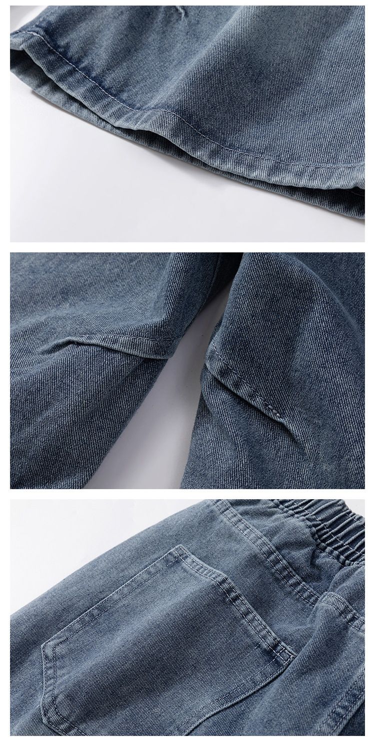 Herrenbekleidung Washed Denim Shorts Herren Sommer New American Retro Vibe Trendy Loose Casual Shorts_voghion.com