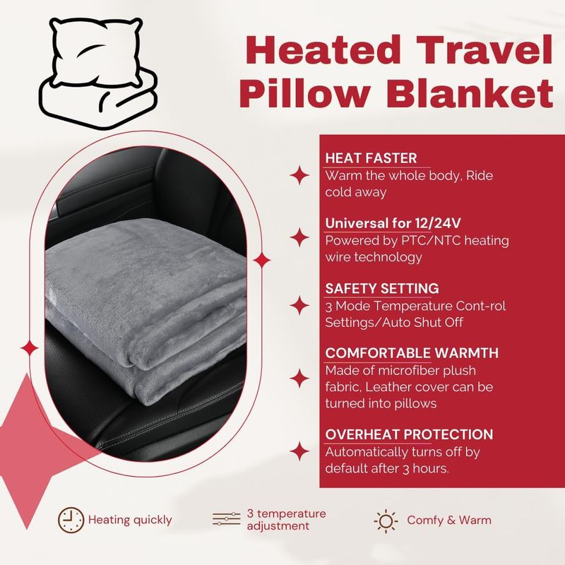 Portable 12V Heating Travel 24V Single Mattress Home Dormitory Car Electric Blanket_voghion.com