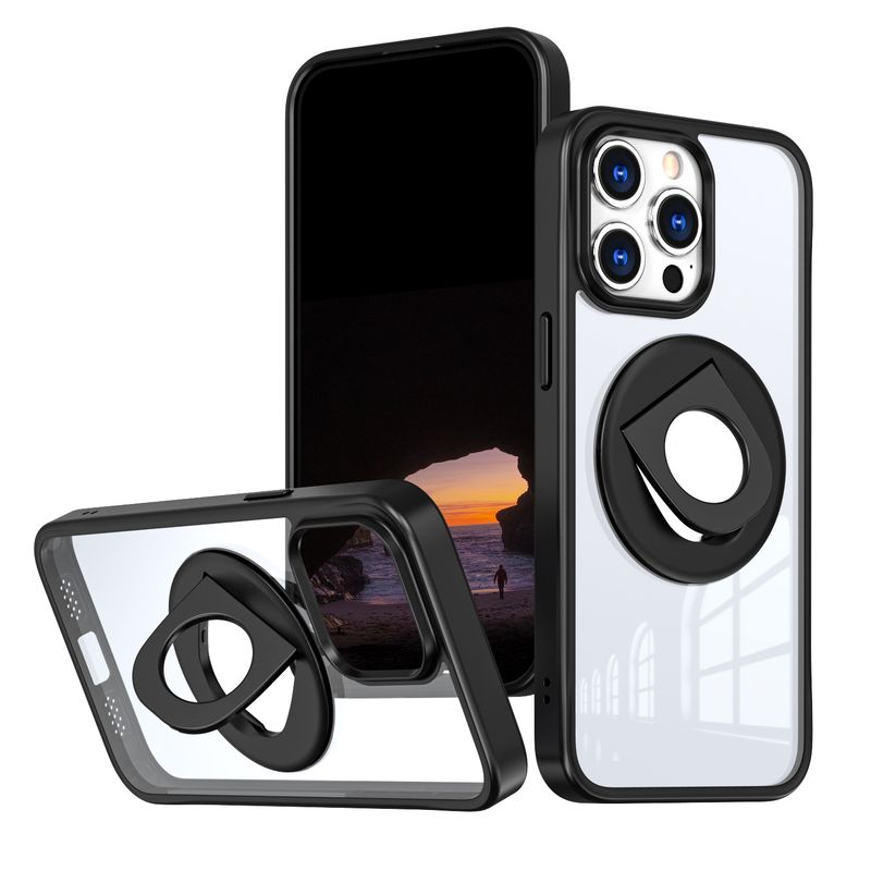 Phone Case & Covers For Mobile Phone Case Transparent Acrylic Magnetic Rotation G PLAY Ring Case_voghion.com