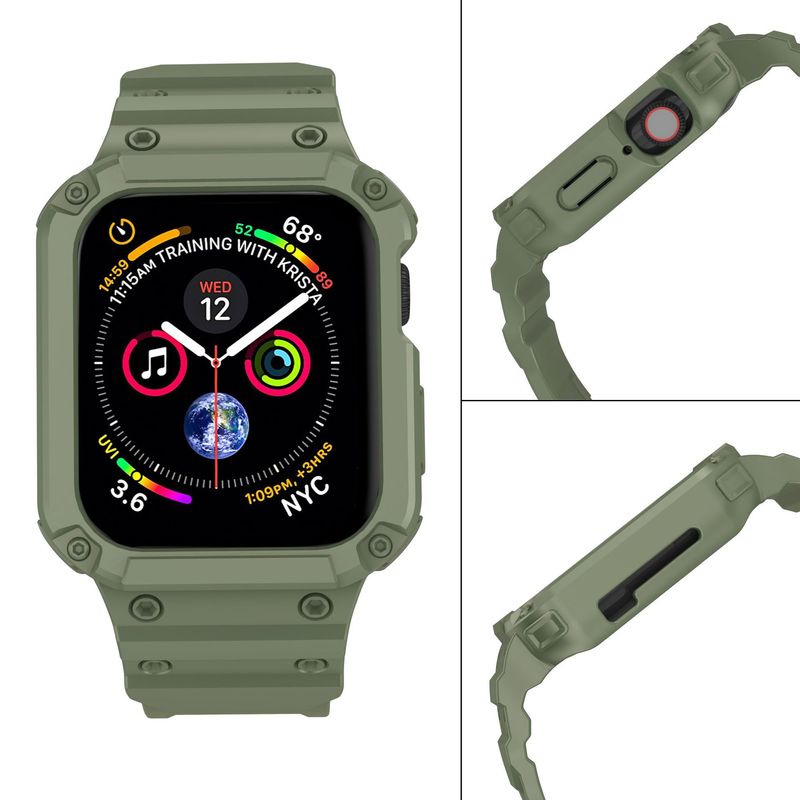 Suitable for Apple integrated watch strap silicone anti-fall iwatch8ultra solid color wordless TPU watch strap_voghion.com