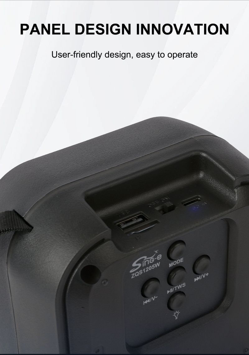 ZQS1205W Bezprzewodowy głośnik Bluetooth Mały zewnętrzny przenośny karaoke Mały sprzęt audio Dom Mały subwoofer_voghion.com