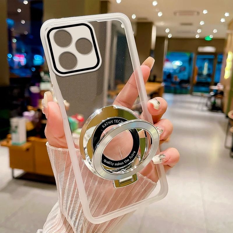 Para Realme C63 C65 C67 C30S C15 C21 C55 C25Y C53 C21Y C35 C25 C33 C20 Fraco Adsorvível Capa Transparente Suporte_voghion.com